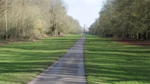 Philip Halling View to the east along Broad Ride in Cirencester Park, aligned with the tower of the Church of St John the Baptist.