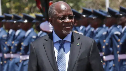 Reuters Tanzanian President John Magufuli on an official visit to Kenya in 2016
