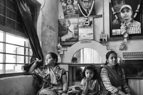 Sudharak Olwe Sagar Shejwal's family at their home