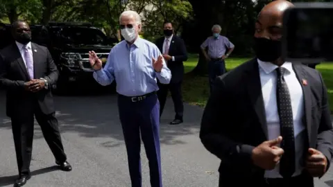 Reuters Joe Biden on the campaign trail in Lancaster, Pennsylvania, on 7 September 2020