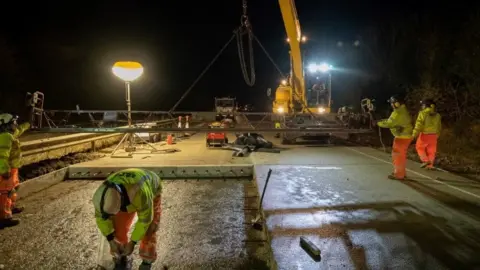 Works being carried out on A46