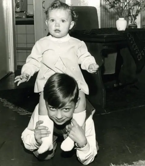 Private collection Holleeder family Astrid Holleeder aged 2 with her elder brother Willem aged 9