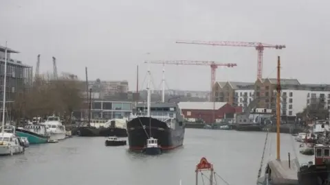 ss Great Britain Thekla being towed to the Albion dry dock