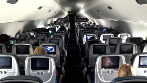 Getty Images View of the cabin of a US Delta flight between Minneapolis and Baltimore, 25 April 2020