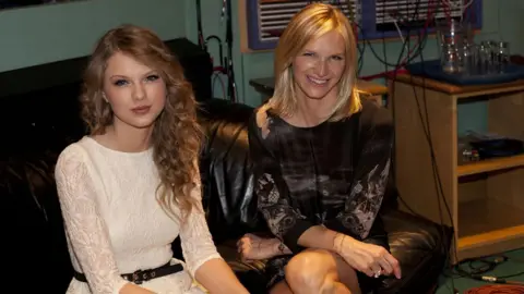 Jo Whiley and Taylor Swift