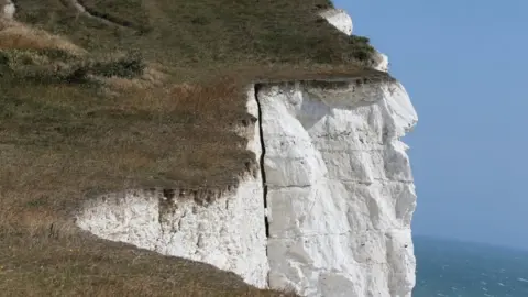 Eddie Mitchell A crack in the cliff at Seaford Head photographed in September 2017