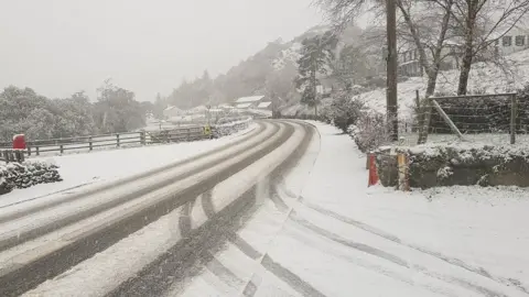 Anthony Stockton  A5 in Capel Curig under a blanket of snow