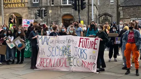 Protestors in Edinburgh