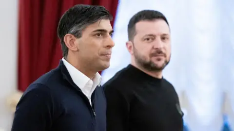 Reuters Prime Minister Rishi Sunak with President Volodymyr Zelensky in January
