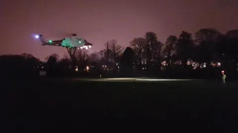 Penarth Coastguard Penarth Coastguard said it set up a helicopter landing site for UK Search and Rescue St Athan after a sledding accident