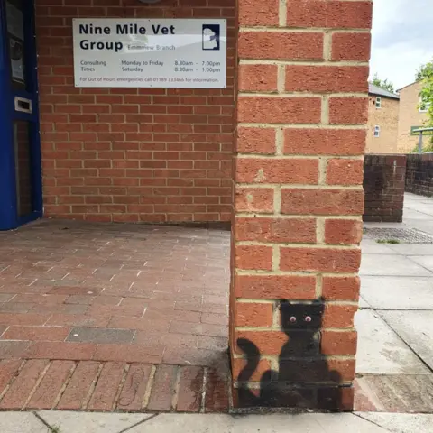 Nine Mile Vet Group Catsy art outside vets