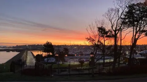 BBC Bangor Marina at sunset