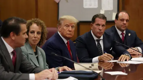 REUTERS/Andrew Kelly/Pool Former US President Donald Trump appears in court for an arraignment on charges stemming from his indictment by a Manhattan grand jury following a probe into hush money paid to porn star Stormy Daniels