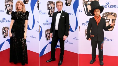 Getty Images Writer and actress Sharon Horgan, actor Damian Lewis, and musician Jax Jones, who is opening the ceremony