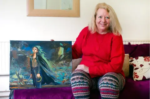 BBC Claire Bastow seen in her home