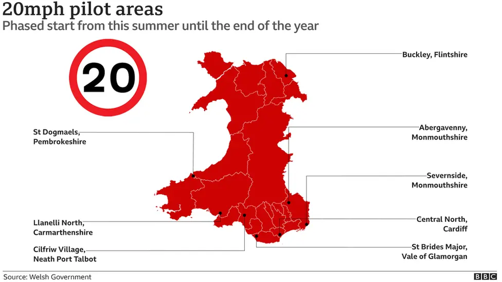 The map showing the locations of the pilot