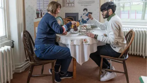 EGH Tea party corner in Elizabeth Gaskell exhibition