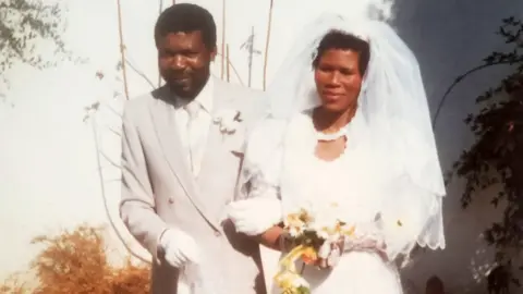 Agnes Sithole Agnes and her husband on their wedding day