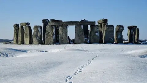 PA Stonehenge in the snow