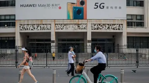 Getty Images Huawei billboard in Beijing