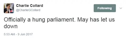 @charliegcollard Tweet, saying "May has let us down"