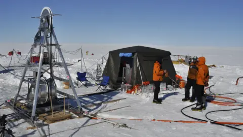 BBC Drilling through the ice