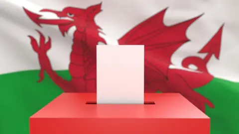 traffic_analyzer Ballot box - Wales vote - stock photo