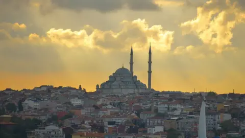 AFP A general view of Fatih Mosque and the area around at sunset. On Tuesday, 17 October 2017, in Istanbul, Turkey