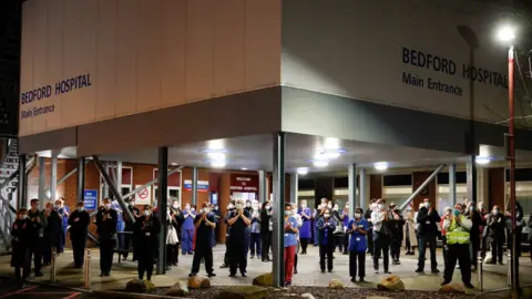 Reuters Staff at Bedford Hospital clapping