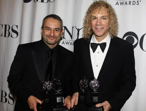 Getty Images Joe DiPietro and Bon Jovi's David Bryan at the 2010 Tony Awards