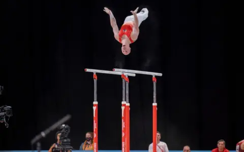 Getty Images Brinn Bevan on parallel bars