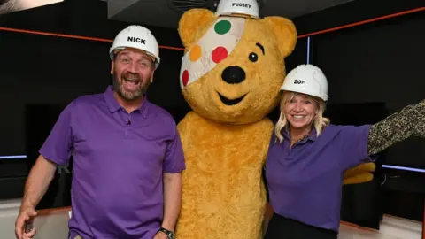 BBC Children in Need Nick Knowles, Pudsey and Zoe ball