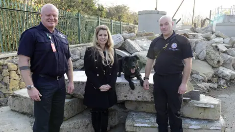 Tyne and Wear Fire and Rescue Service Chris Lowther, Kim McGuinness, Steve Carr and Merlin,