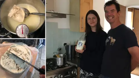 Rob Marchant Rob Marchant and his daughter Chloe making halloumi cheese