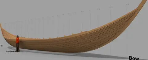 The Sutton Hoo Ship's Company Computer generated model of ship