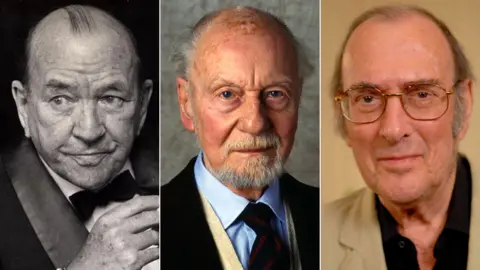 PA/BBC Noel Coward, John Gielgud and Harold Pinter