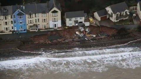 Network Rail Damaged line at Dawlish