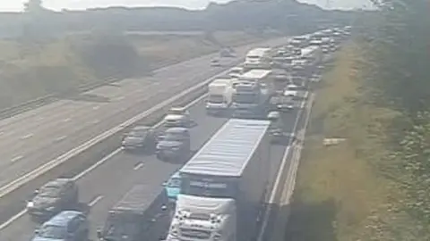 M6 delays Man seriously injured in four vehicle crash