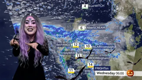 Sabrina Lee doing a weather forecast