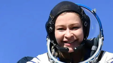 Yulia Peresild after landing in Kazakhstan, 17 October 2021