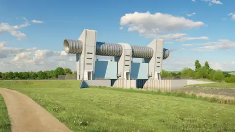 Sedgemoor District Council Artist Impression Of The Bridgwater Tidal Barrier