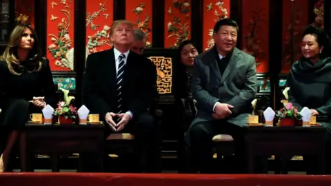 Reuters US President Donald Trump, US first lady Melania, China's President Xi Jinping and China's First Lady Peng Liyuan watch an opera performance in Beijing