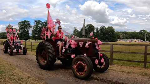 Martin Barber/BBC Pink Ladies tractor run