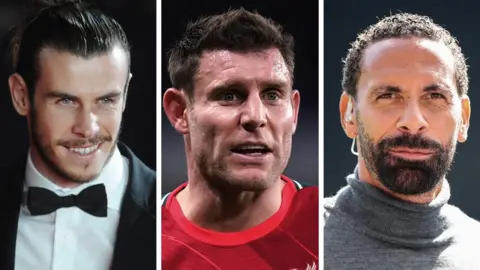 Getty/PA Gareth Bale, James Milner, Rio Ferdinand