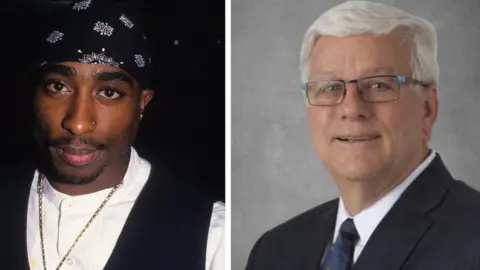 Getty Images/Office of the Lt Governor of Iowa Tupac Shakur and Jerry Foxhoven