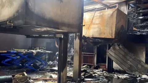 West Midlands Fire Service Burned-out garage