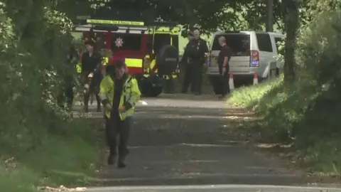 BBC The scene of a fatal accident at Slieve Gullion Forest Park in south Armagh