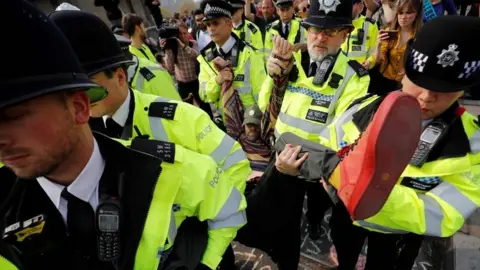 AFP Protester arrested on Waterloo Bridge