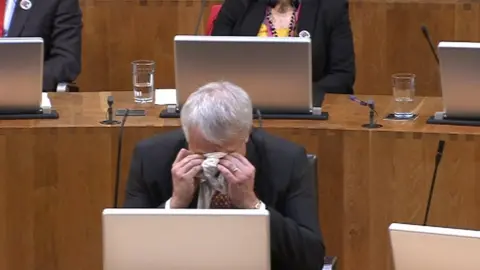 Carwyn Jones after the tied vote for first minister after the 2016 election