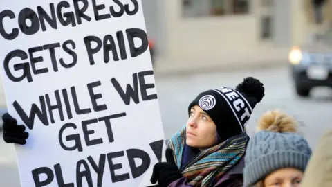 Getty Images A protestor in Washington